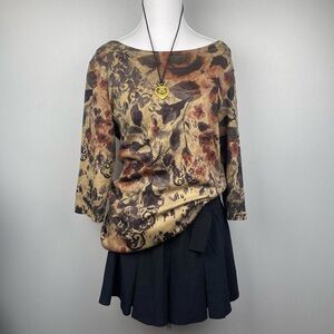 VTG Y2K Whimsigoth Floral Long Sleeve Size‎ Medium